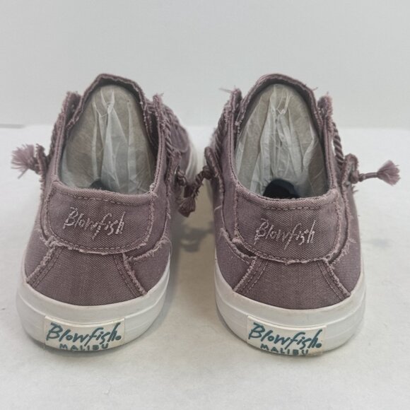 Blowfish Malibu Womens 8/8.5 Martina Faded Burgundy Distressed Canvas Sneakers - Picture 4 of 11